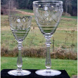 Rock Sharpe 1013-4 Water Goblet 7.75" &  Claret Wine Glass 6.25" set of 2